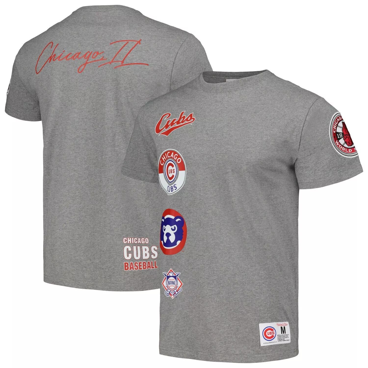 

Мужская футболка Mitchell & Ness Heather Grey Chicago Cubs Cooperstown Collection City Collection