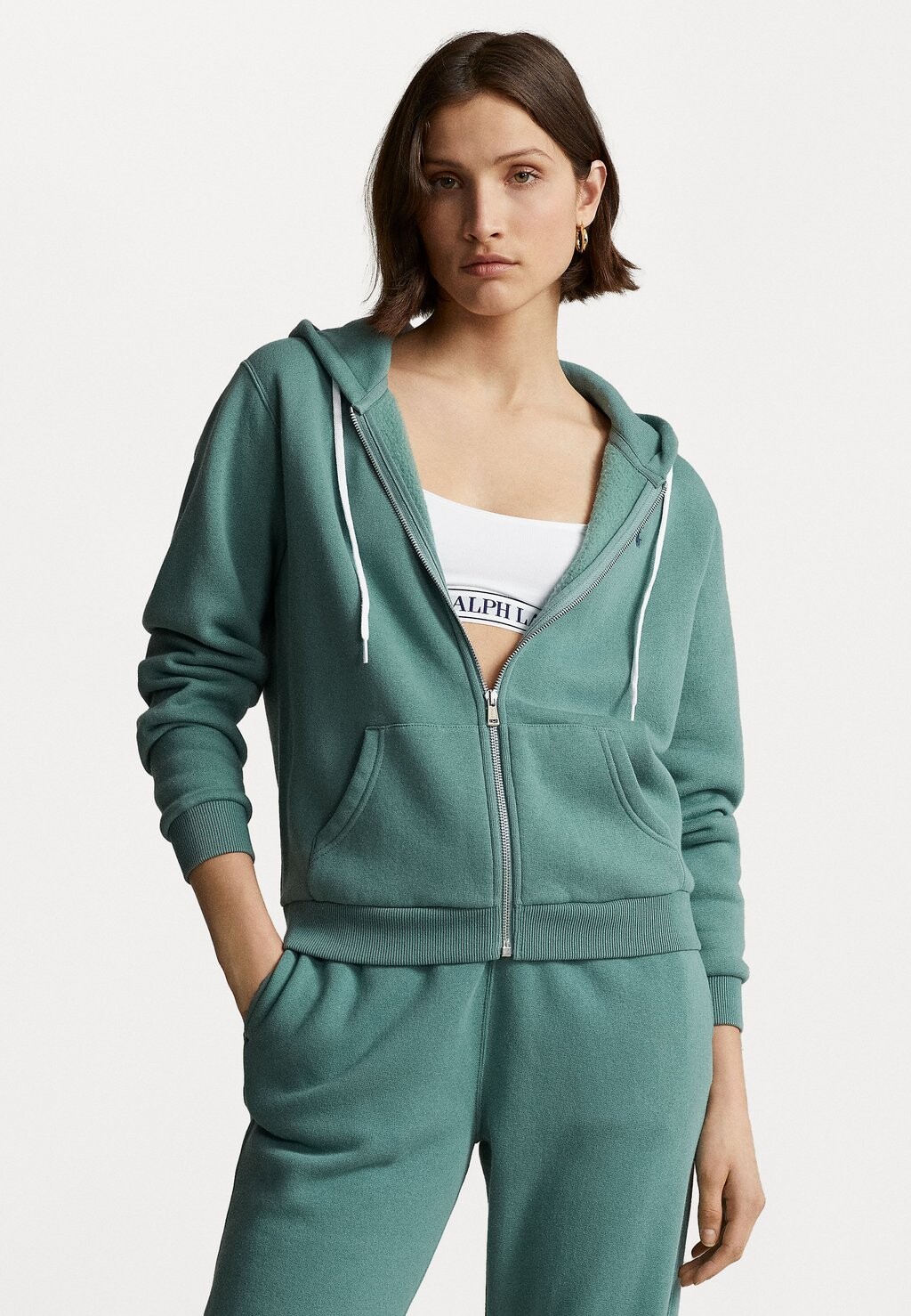 

Толстовка на молнии Polo Ralph Lauren Full Zip Hoodie, зеленый, Зеленый;серый