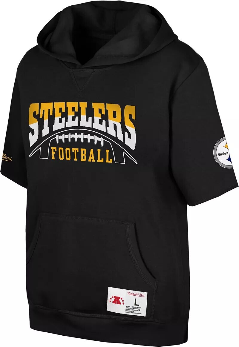 

Черный пуловер с капюшоном Mitchell & Ness Youth Pittsburgh Steelers Wordmark