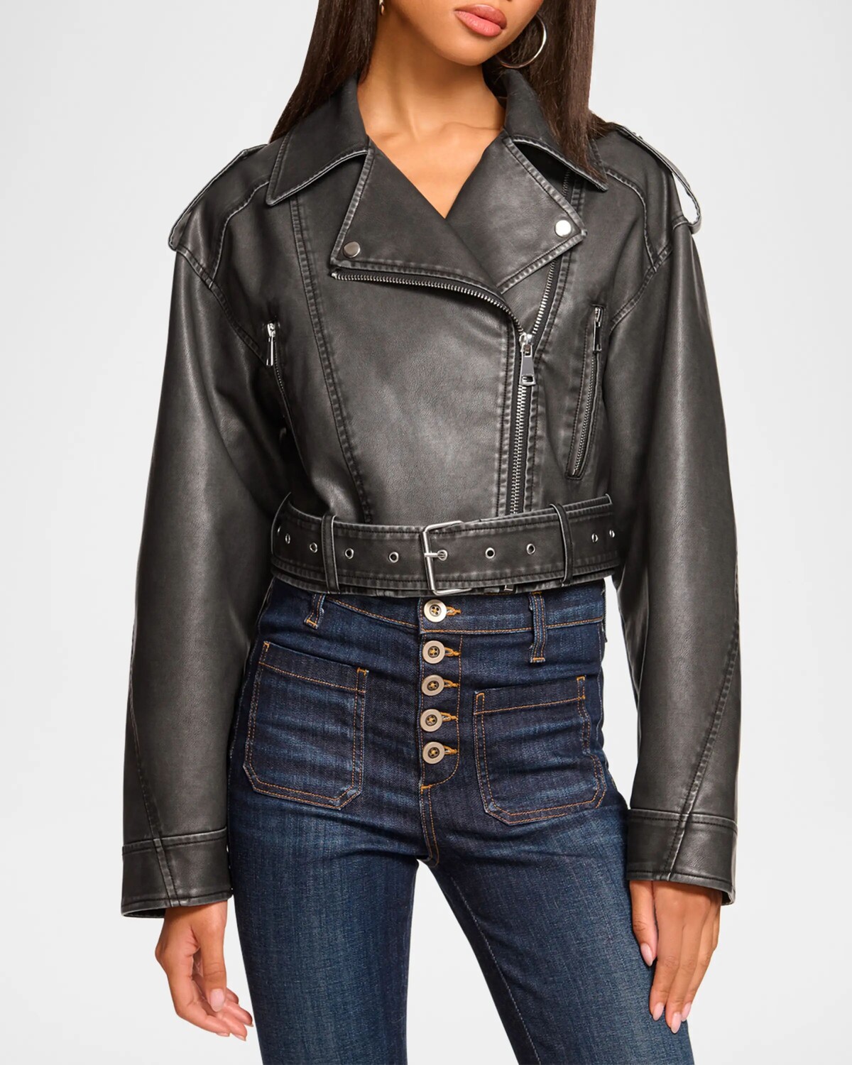 

Мотоциклетная куртка Layana из искусственной кожи Ramy Brook, цвет Black Faux Leather