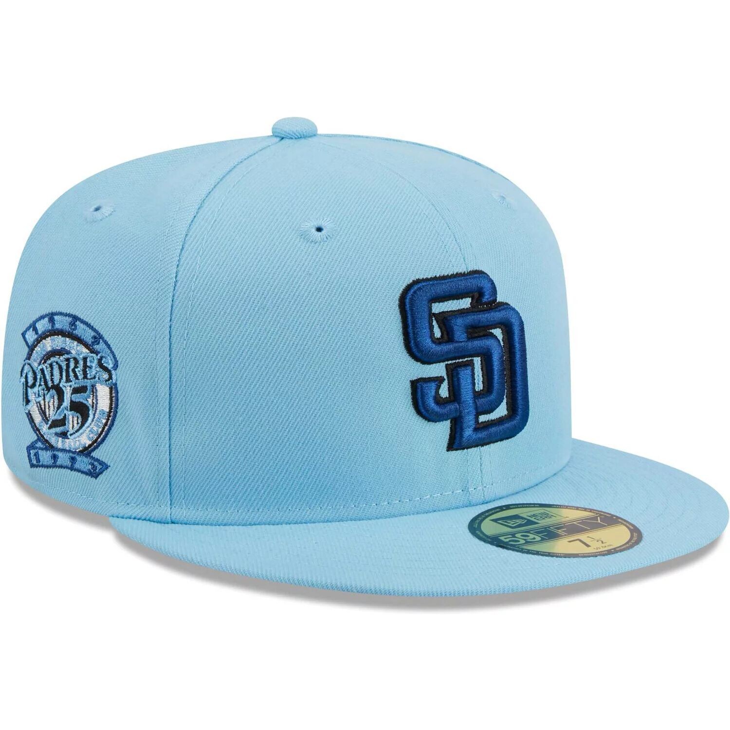 

Мужская приталенная шляпа New Era голубая San Diego Padres 59FIFTY
