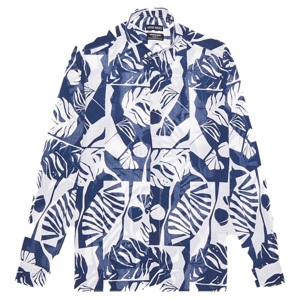 

Рубашка Antony Morato Straight-Fit In A Soft-Touch Viscose-Cotton Blend With Print Patterning, черный