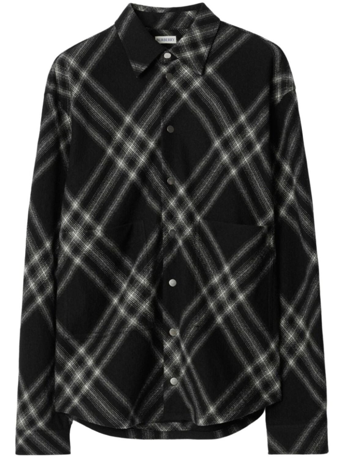 

Шерстяной рубашка в клетку Burberry, черный