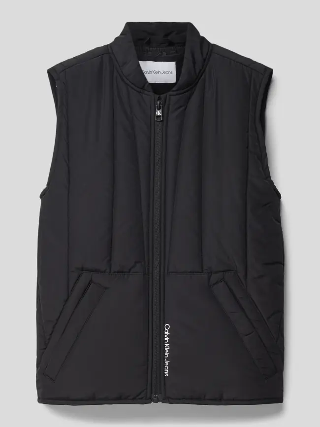 

Стеганый жилет с воротником стойкой модель STEAMING LOGO VEST Calvin Klein Jeans, черный