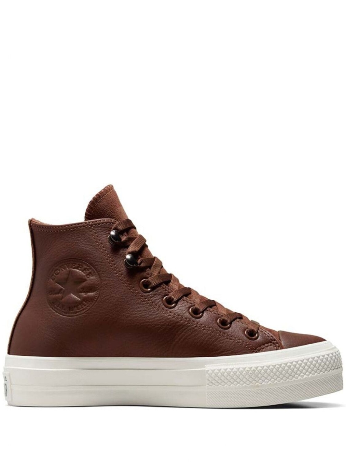 

Высокие кеды Converse из кожи на платформе, коричневый