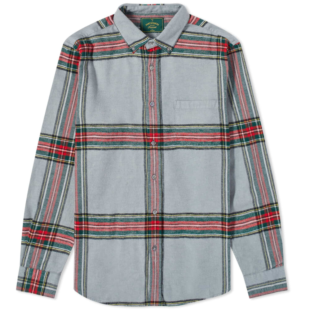 

Portuguese Flannel Рубашка в клетку на пуговицах Alby, серый