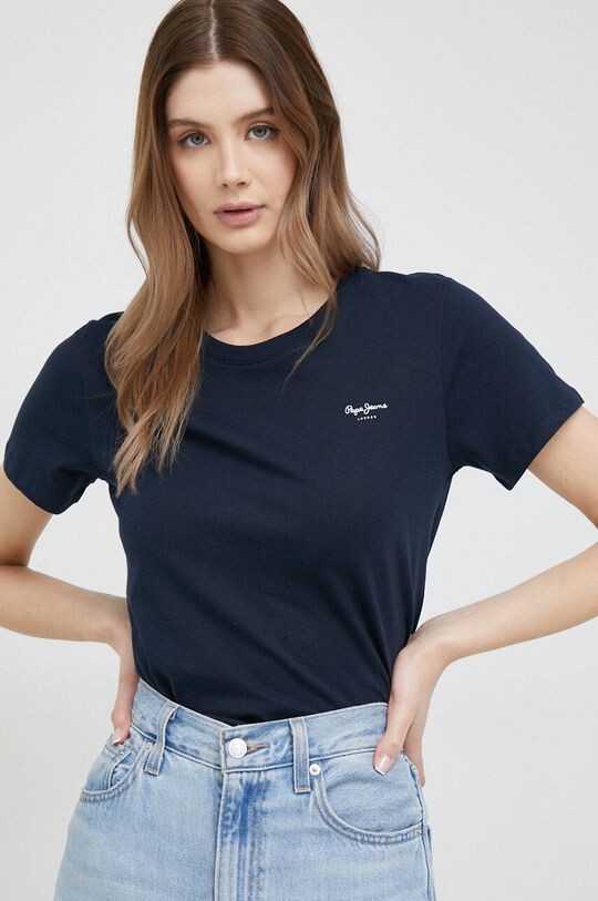 

Хлопковая футболка Wendy Chest Pepe Jeans, темно-синий