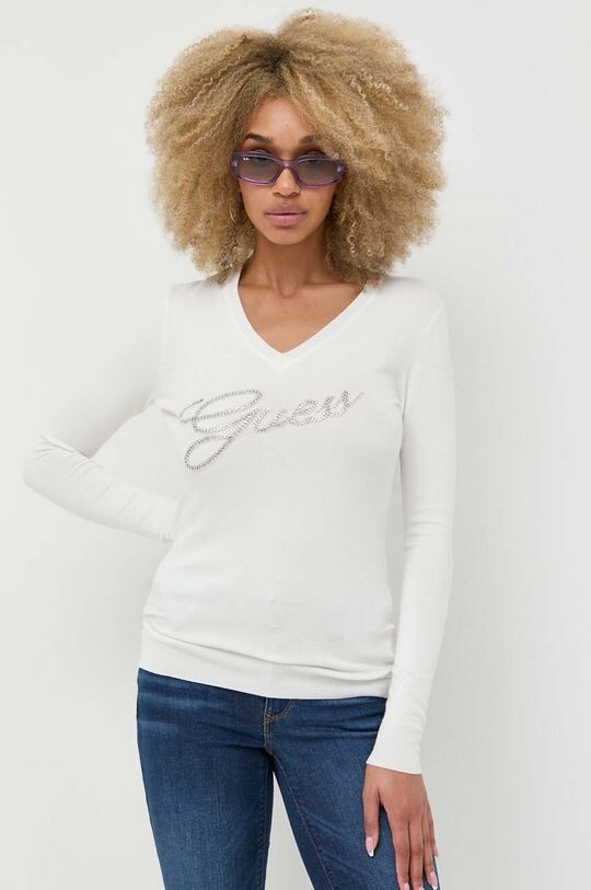 

Шерстяной свитер Guess, бежевый