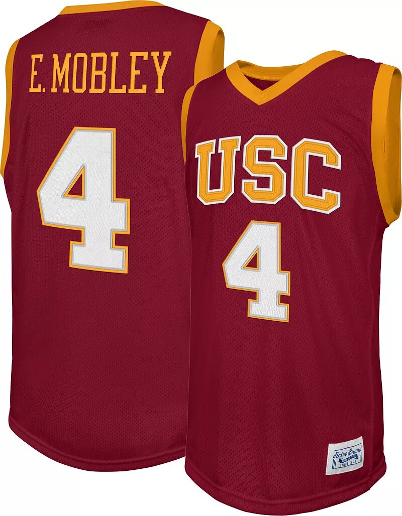 Оригинальная Мужская Retro Brand Баскетбольная майка USC Trojans Crimson Evan Mobley, реплика