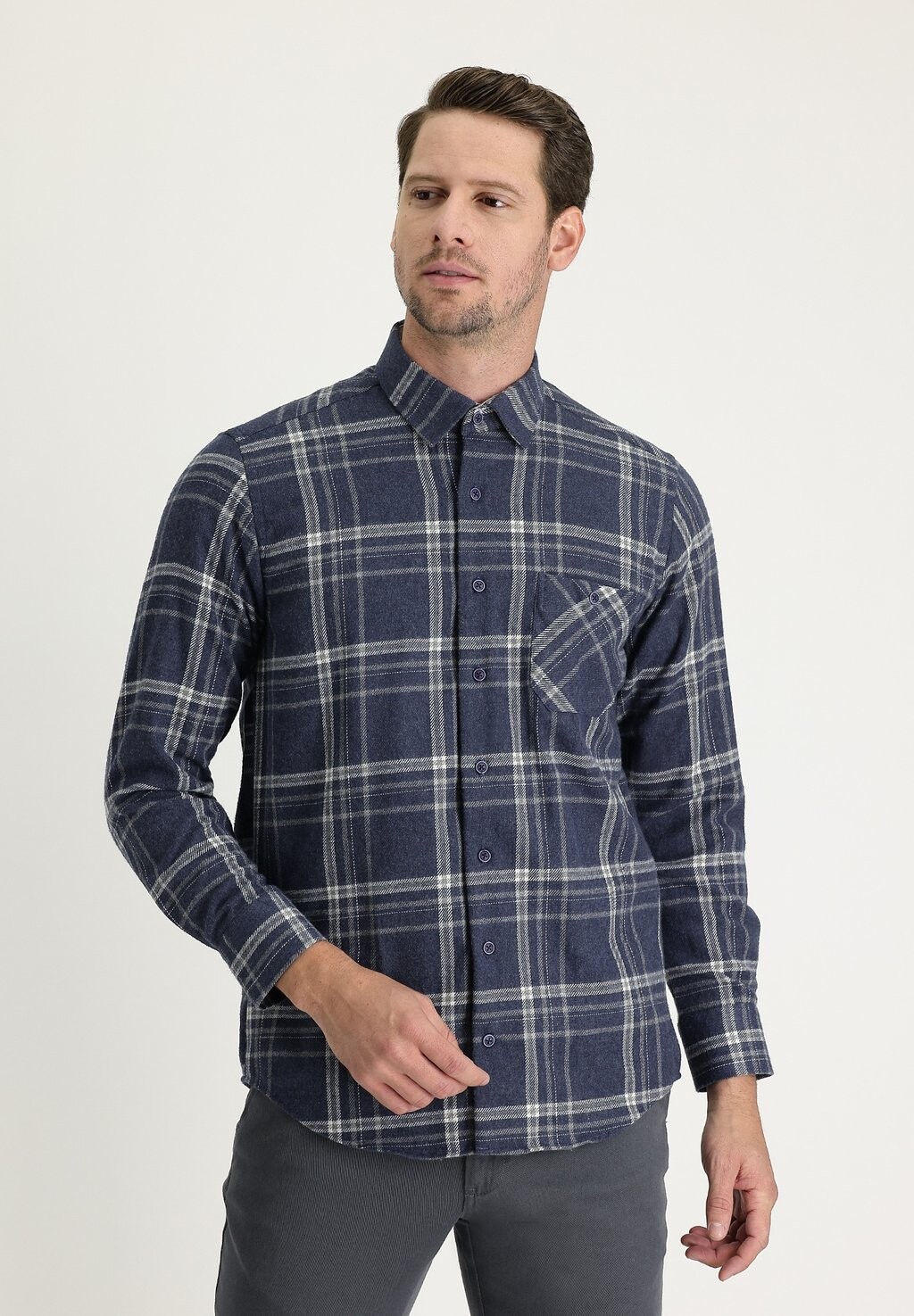 

Рубашка FLANNEL KARIERT REGULAR FIT Kigili, цвет Dark Navy Blue