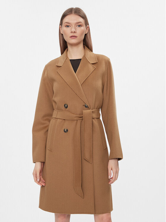 

Шерстяное пальто обычного кроя Weekend Max Mara, коричневый