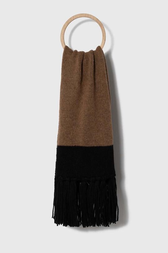 

Шерстяной шарф Weekend Max Mara, коричневый
