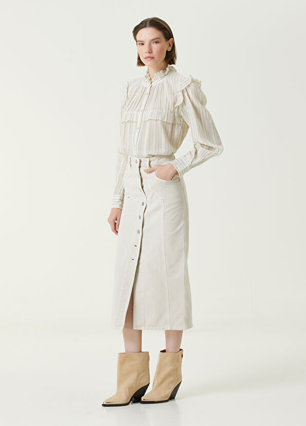 

Джинсовая юбка миди Etoile Isabel Marant, экрю
