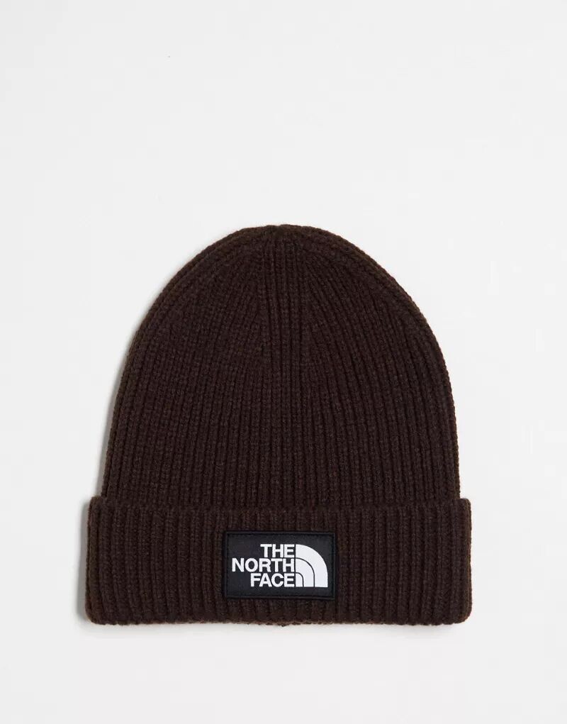 

Коричневая шапка с манжетами и нашивкой-логотипом The North Face