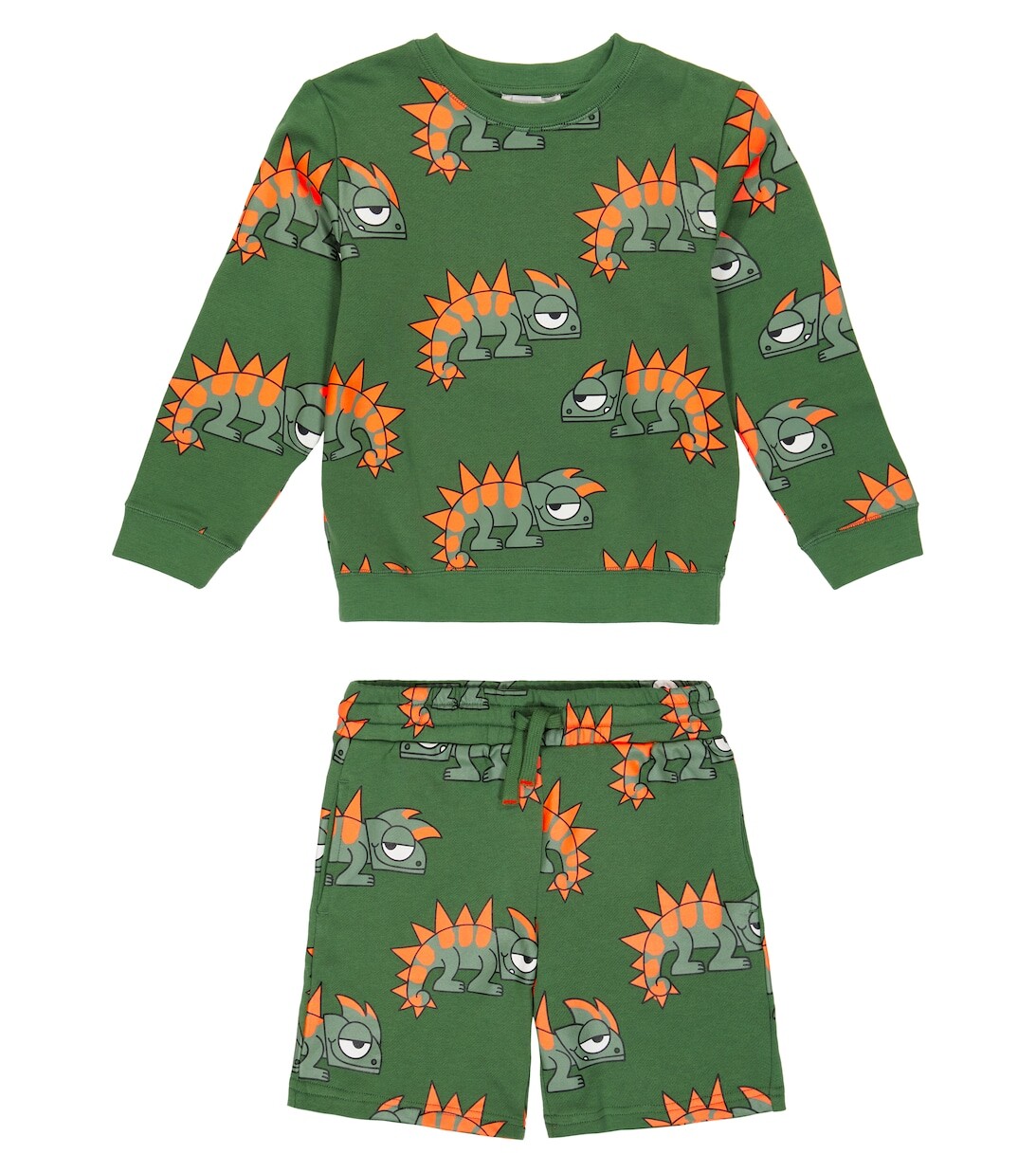 

Хлопковая толстовка и шорты Stella McCartney Kids, зеленый