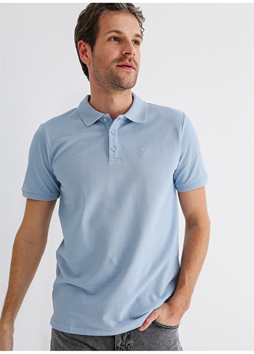 Однотонная синяя мужская футболка-поло Fabrika Comfort