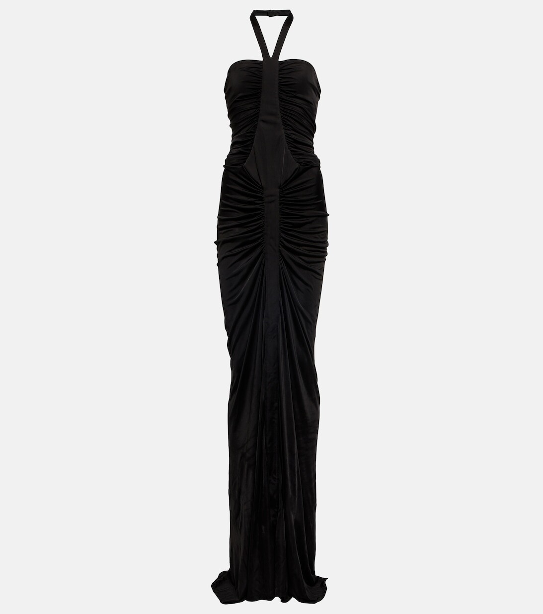 

Платье макси из джерси с драпировкой SAINT LAURENT, черный