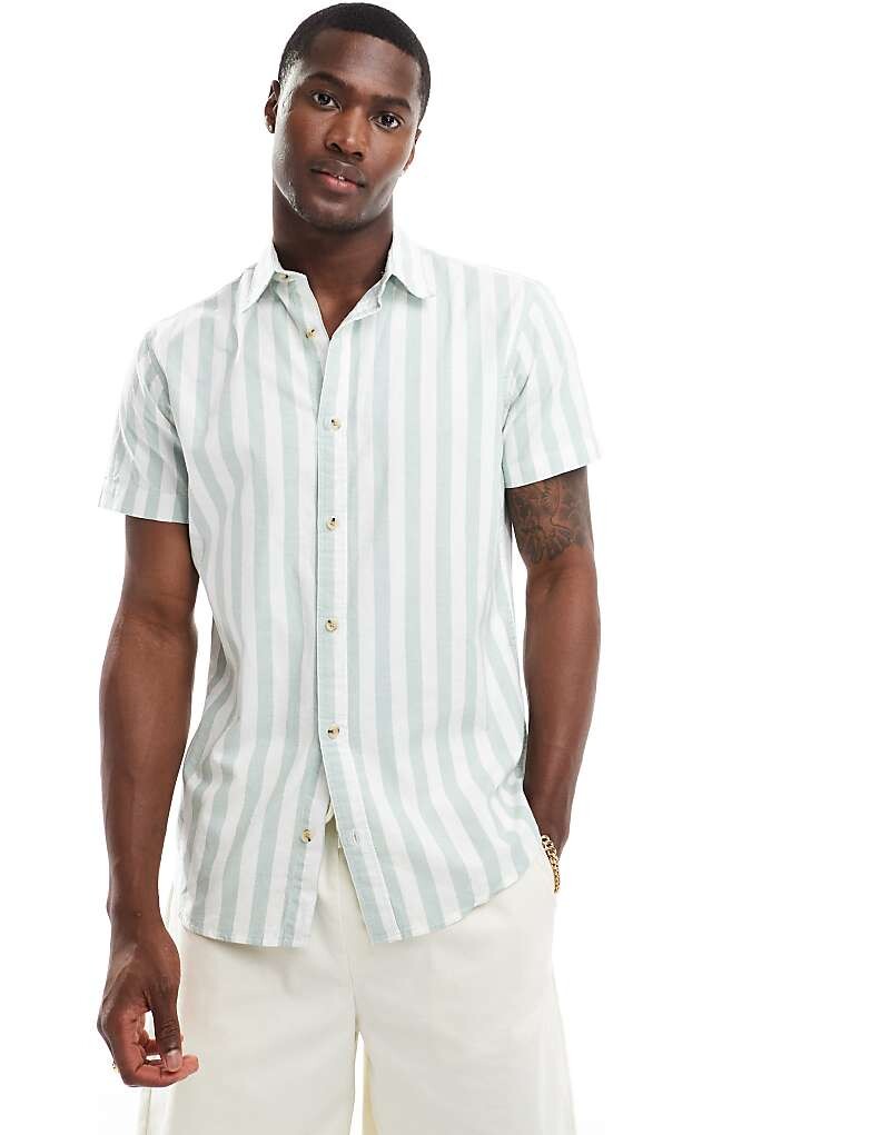 

Оксфордская рубашка Jack & Jones cn 2013 в полоску Minzgr