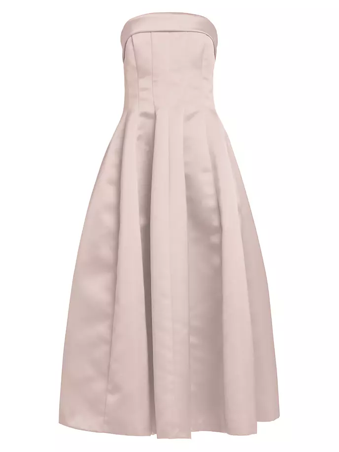 цена Атласное платье без бретелек Duchesse Philosophy Di Lorenzo Serafini, розовый