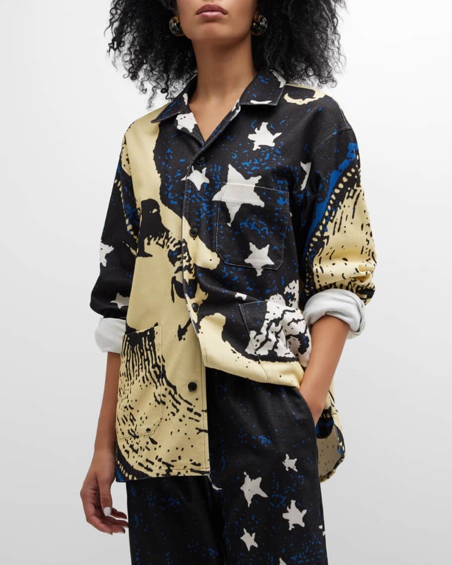 

Мужская пижамная рубашка Crescent Moon Face Amiri
