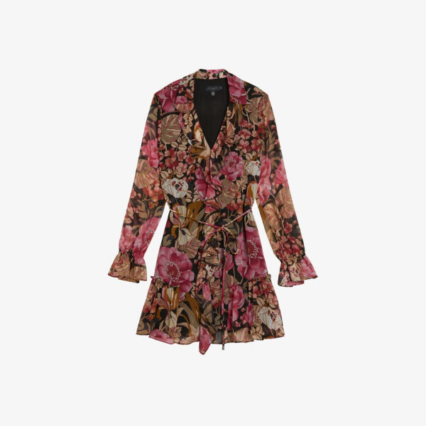

Шифоновое платье мини Cecihly с цветочным принтом Ted Baker, черный