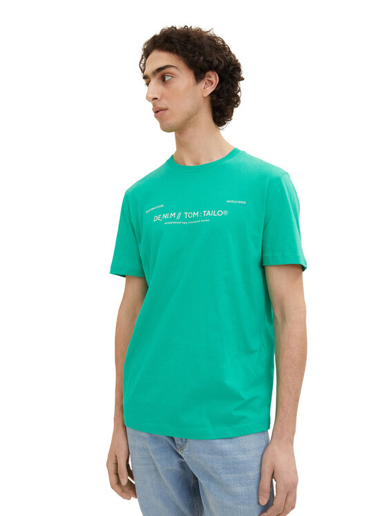 Футболка Tom Tailor Denim, зеленый футболка женская девочка уютная футболка реглан tom tailor denim зеленый