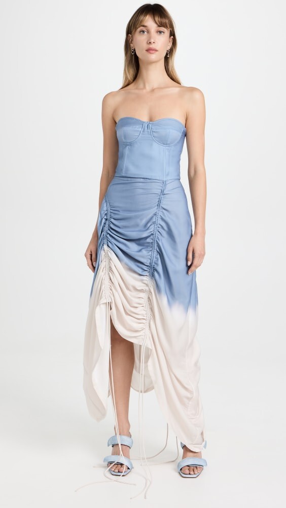 

Платье ROKH Gathered Midi Corset, синий