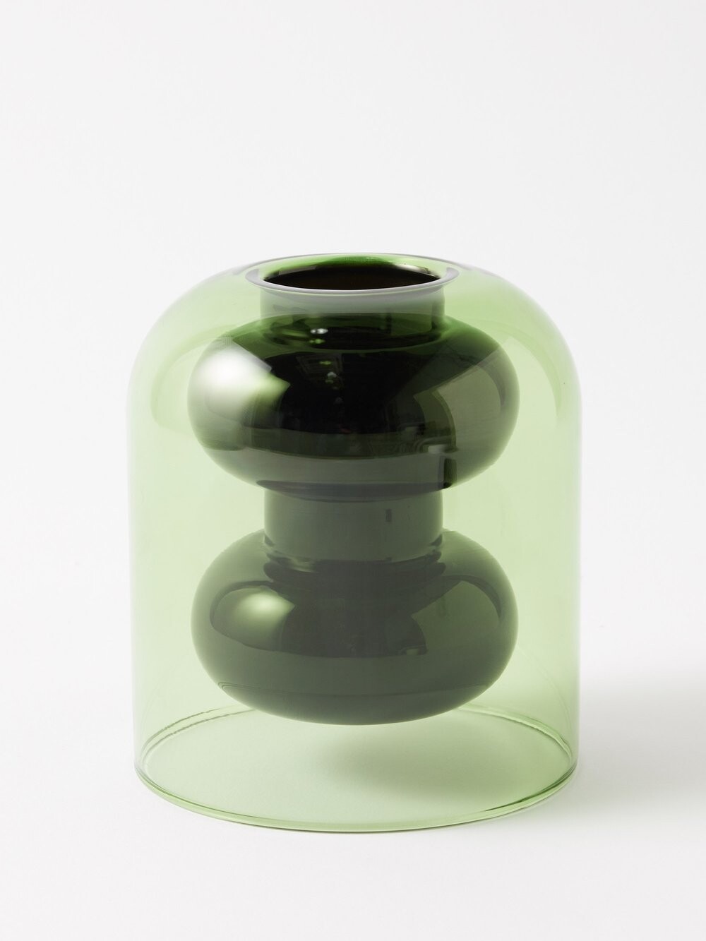 

Короткая стеклянная ваза bump Tom Dixon, зеленый