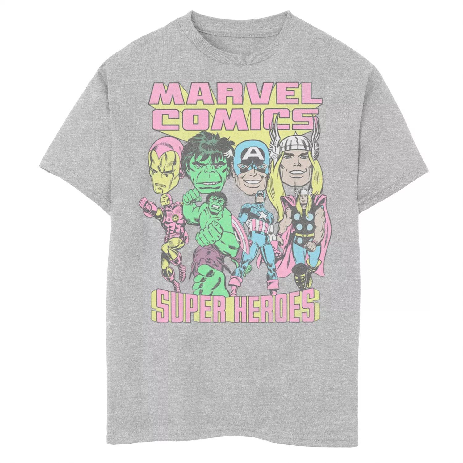 Винтажная футболка с портретом и портретом для мальчиков 8–20 лет с изображением супергероев Marvel Comics Licensed Character