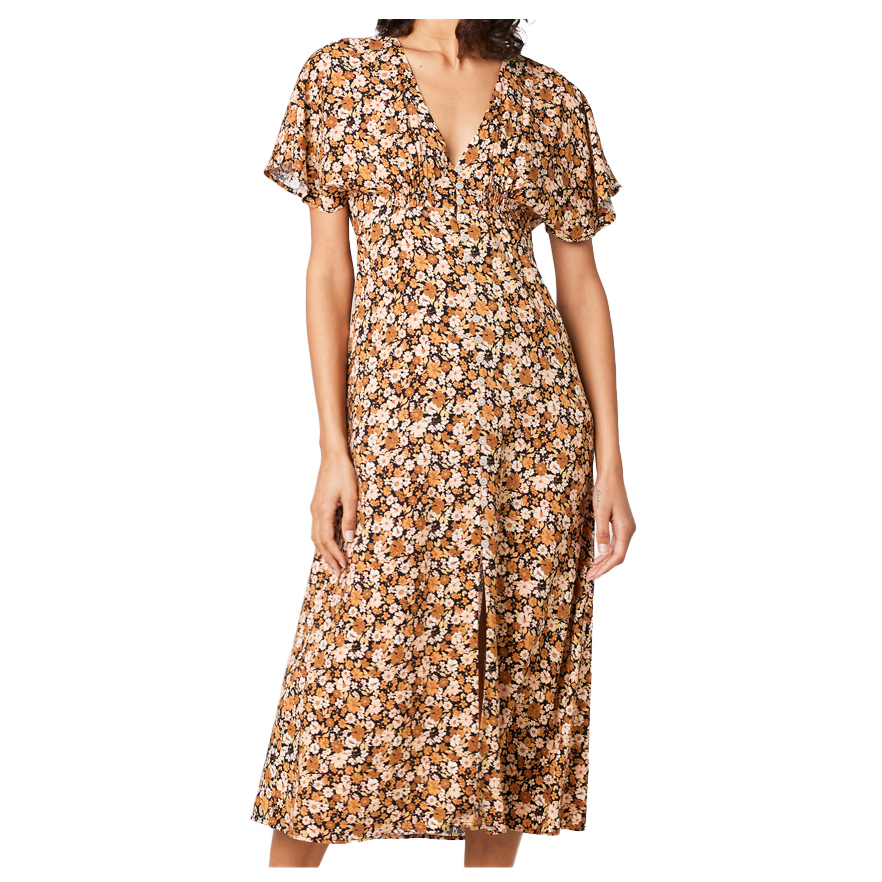 Платье Rip Curl Women's Sea Of Dreams Maxi Dress S/S, коричневый рубашка rip curl apex s s shirt цвет 3021 bone размер m