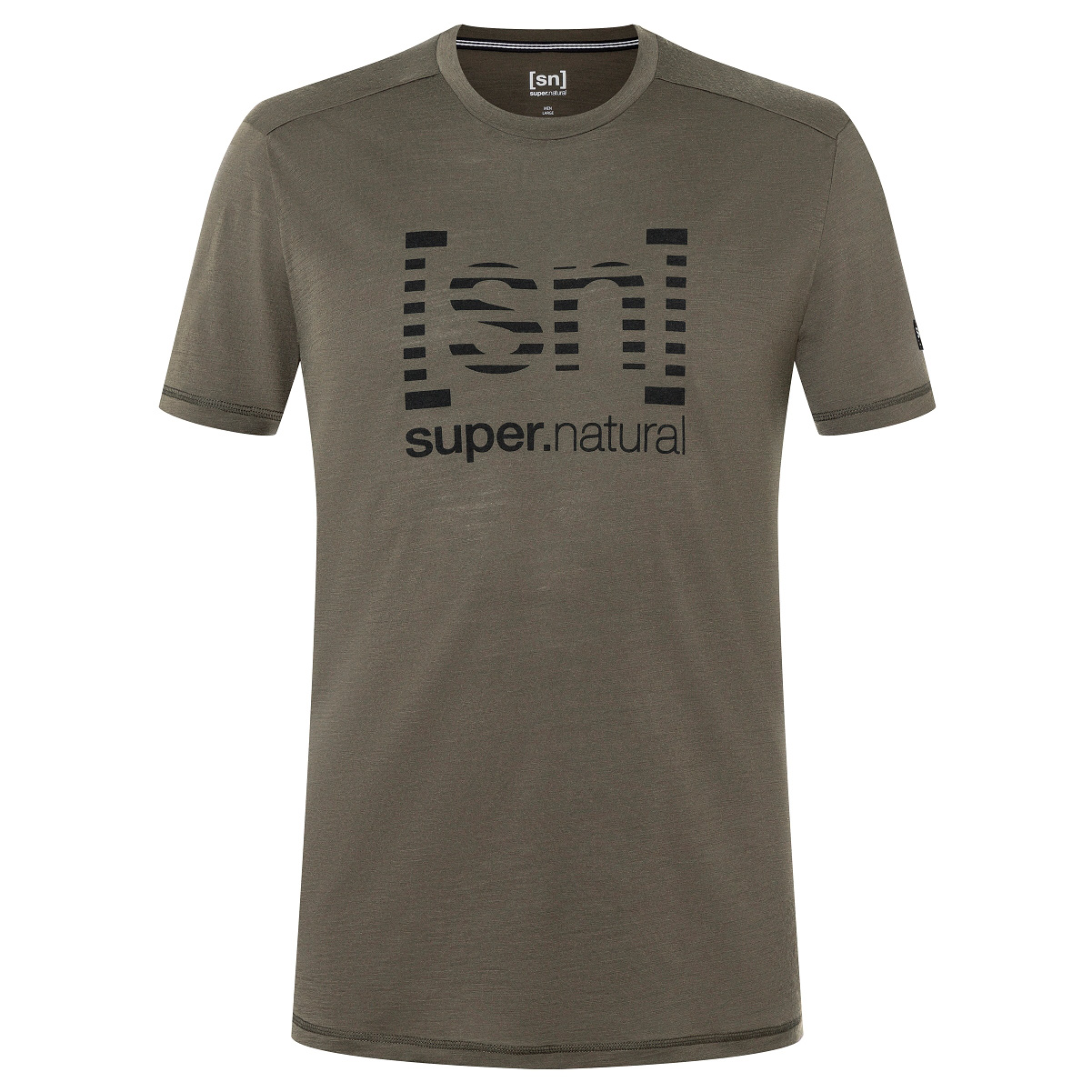 Рубашка из мериноса Super Natural Grid Logo Tee, цвет Black Ink/Jet Black