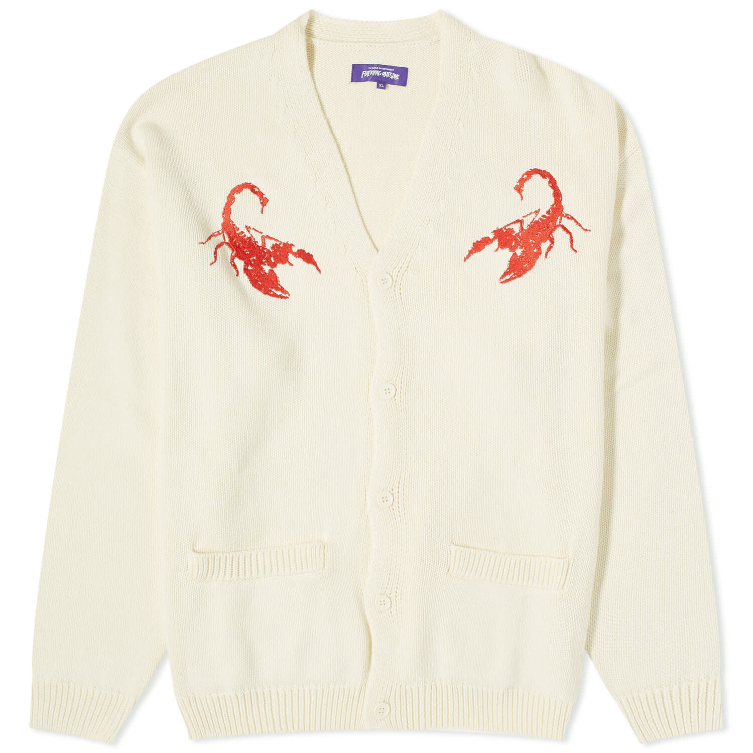 

Кардиган Fucking Awesome Embroidered Scorpion, цвет Cream