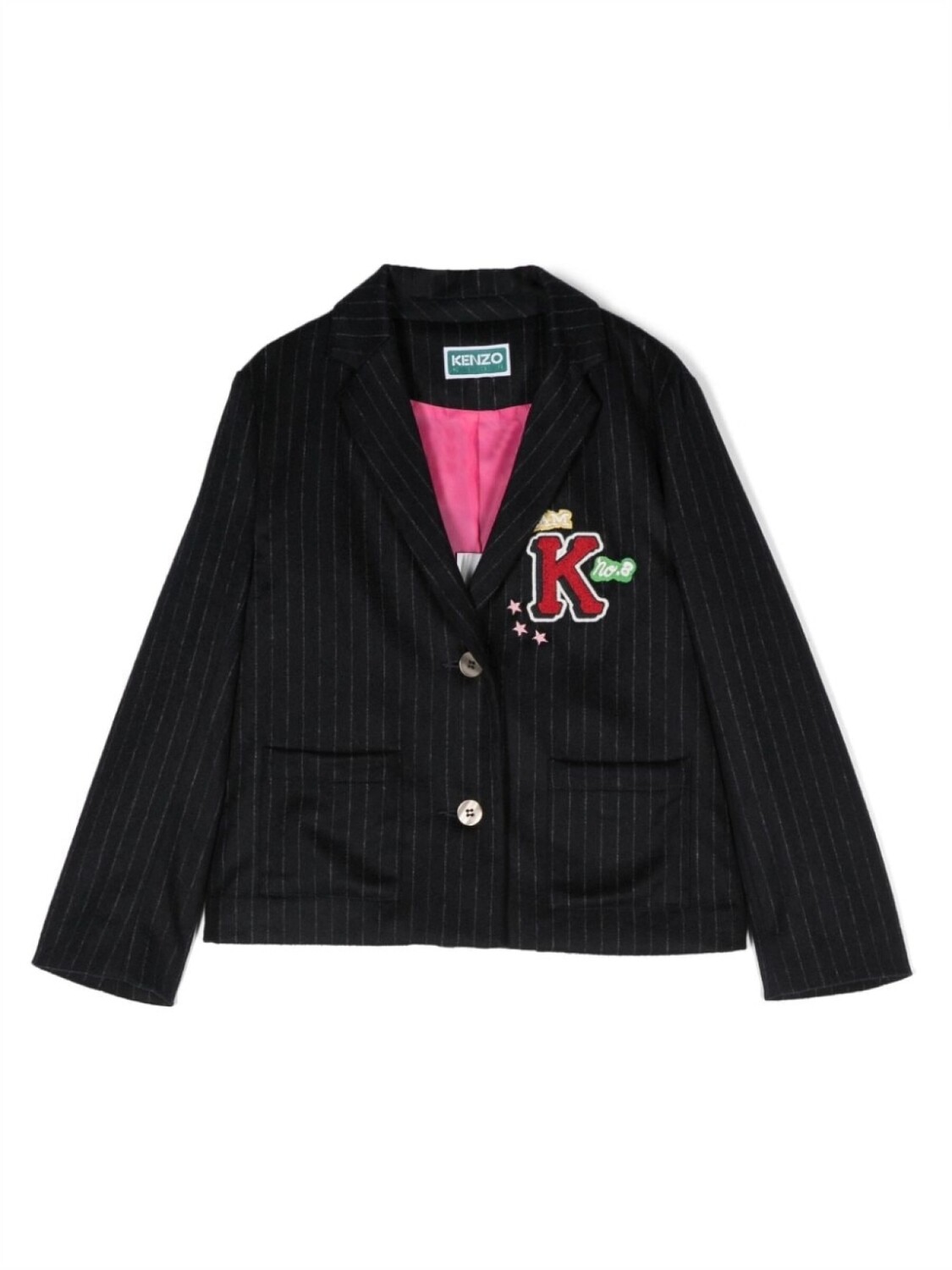 

Kenzo Kids фланелевый пиджак с вышитым логотипом, синий