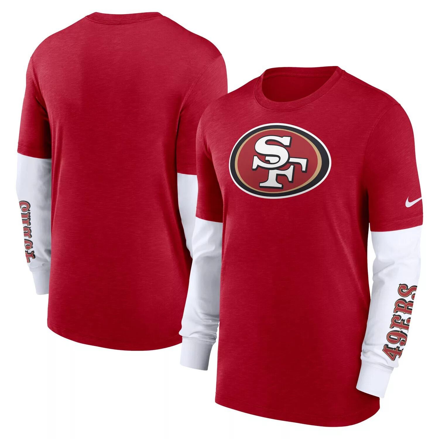 

Мужская модная футболка с длинным рукавом Heather Scarlet San Francisco 49ers Slub Fashion Nike