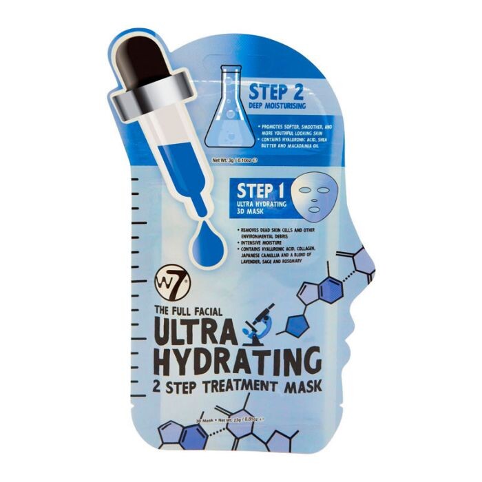 

Маска для лица Mascarilla de tratamiento facial 2 pasos Ultra Hidratante W7, 23 gr