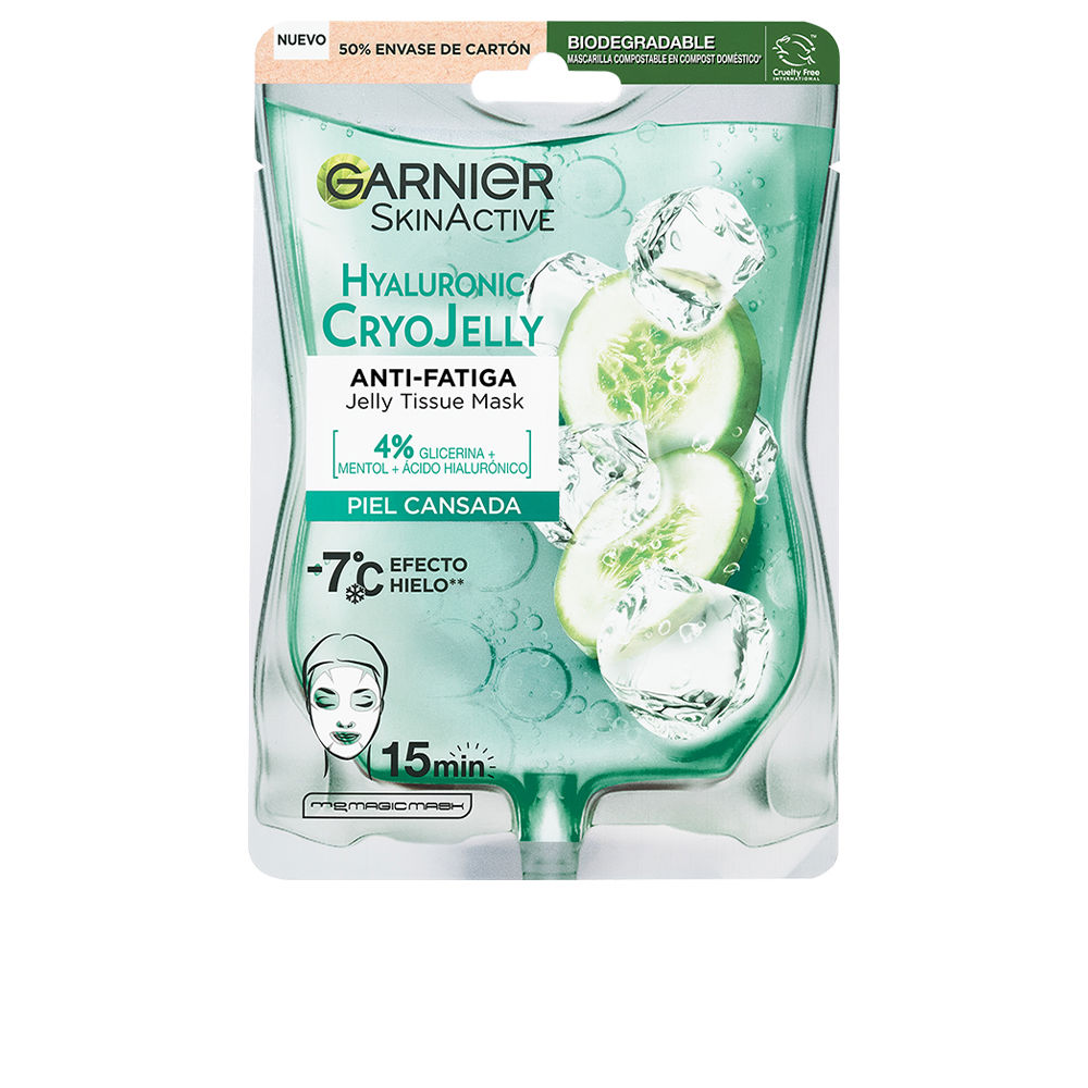 Маска для лица Hyaluronic cryojelly tissu mask antifatiga Garnier, 5г garnier tissue face mask pure charcoal pore tightening seaweed 1 pc