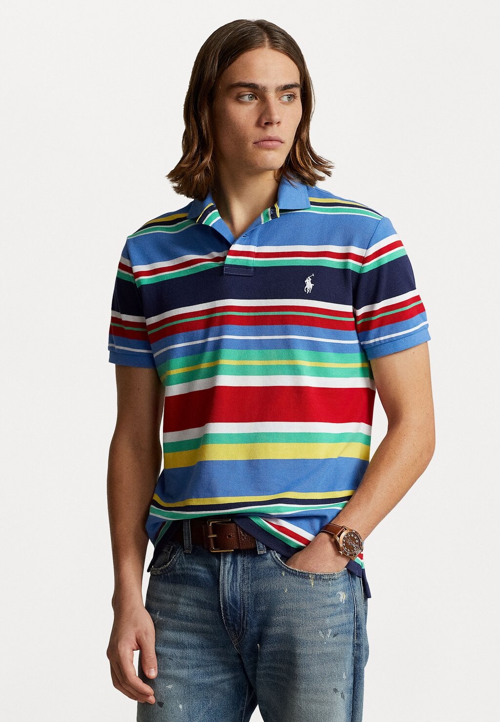 

Поло Short Sleeve Polo Ralph Lauren, цвет new england blue multi