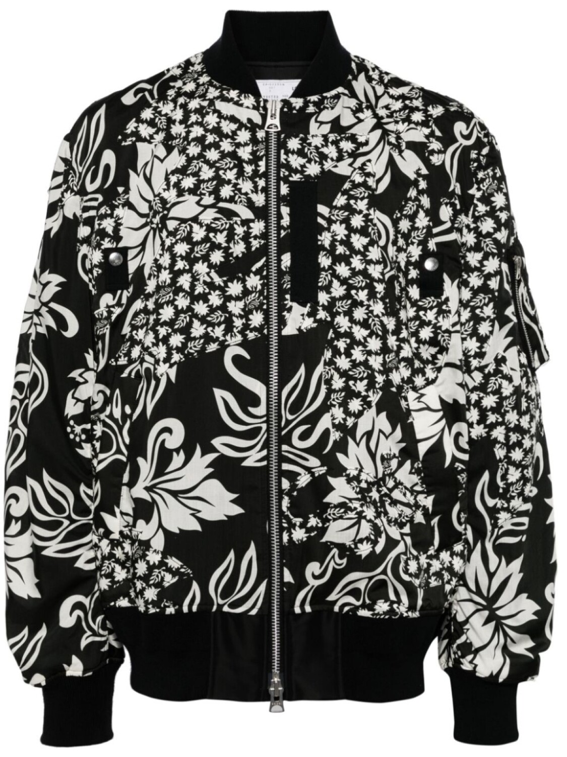 

Бомбер с цветочным принтом sacai, черный