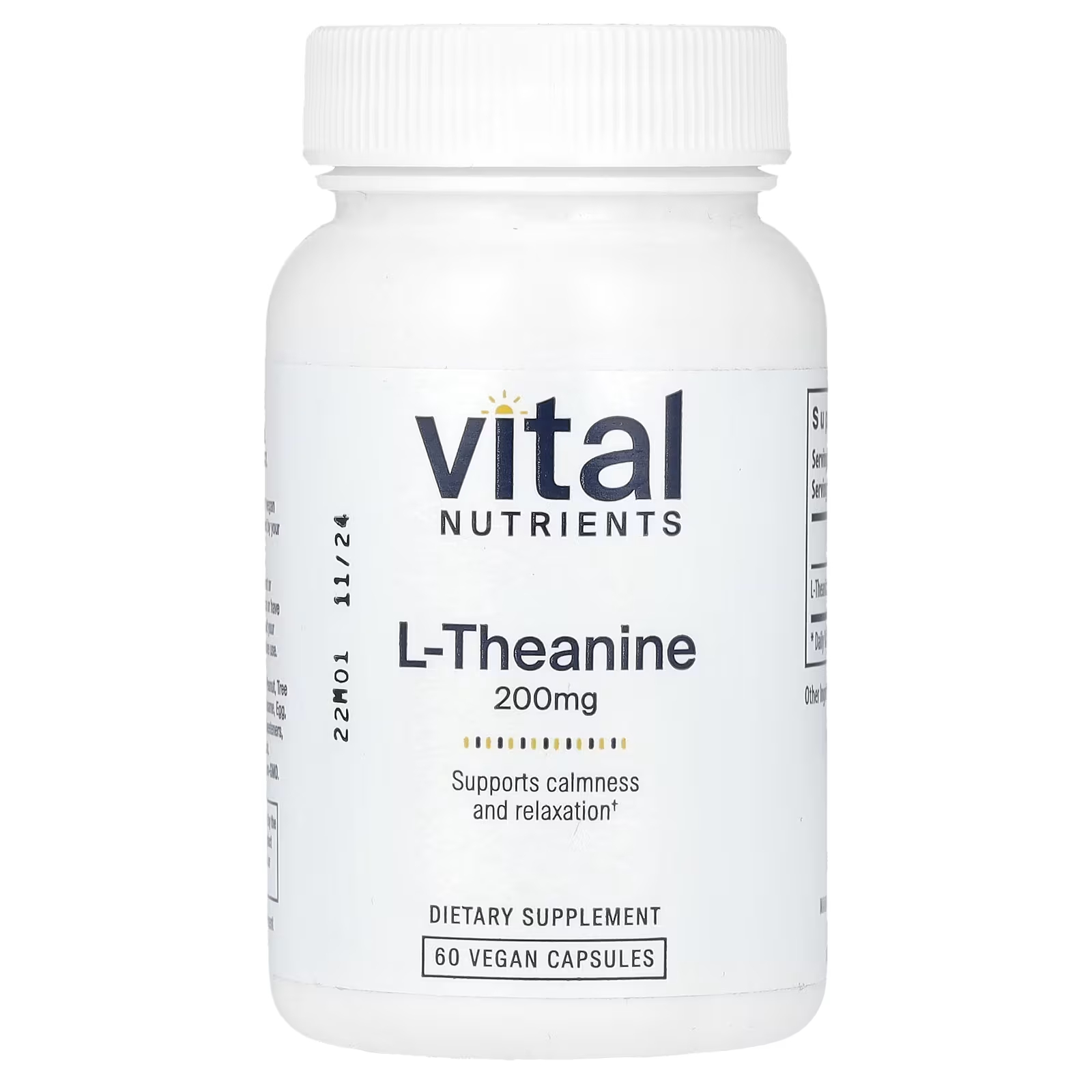 L-теанин, 200 мг, 60 веганских капсул Vital Nutrients vital nutrients ресвератрол 60 веганских капсул