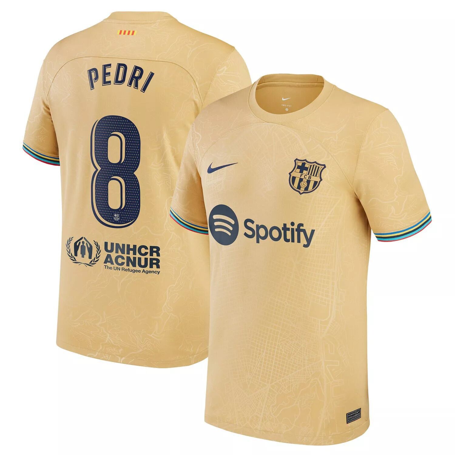 

Молодежная выездная реплика игрока Nike Pedri Gold Barcelona 2022/23 Nike