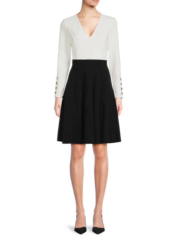 

Расклешенное платье с цветными блоками Tommy Hilfiger, цвет Cream Black