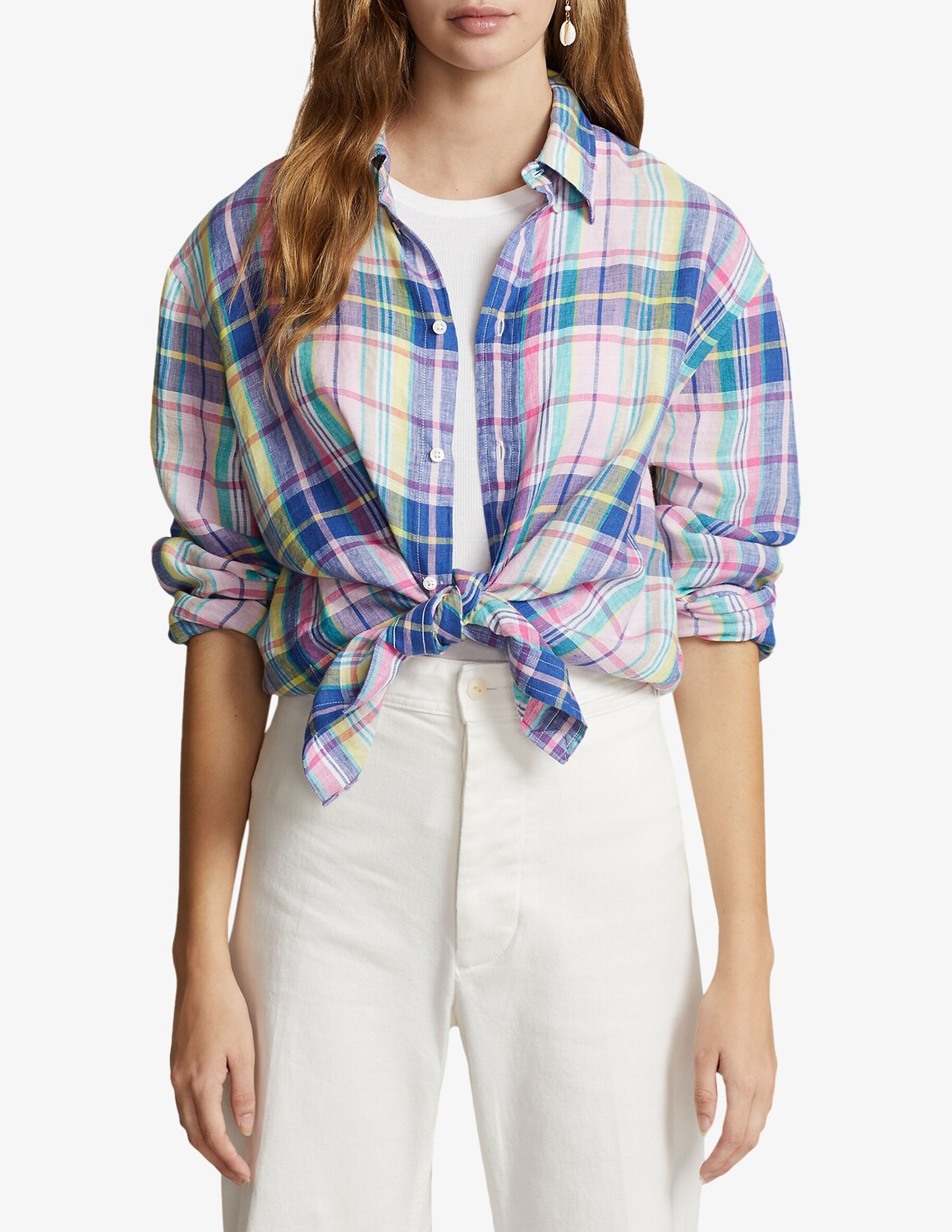 

Льняная рубашка Ralph Lauren, розовый