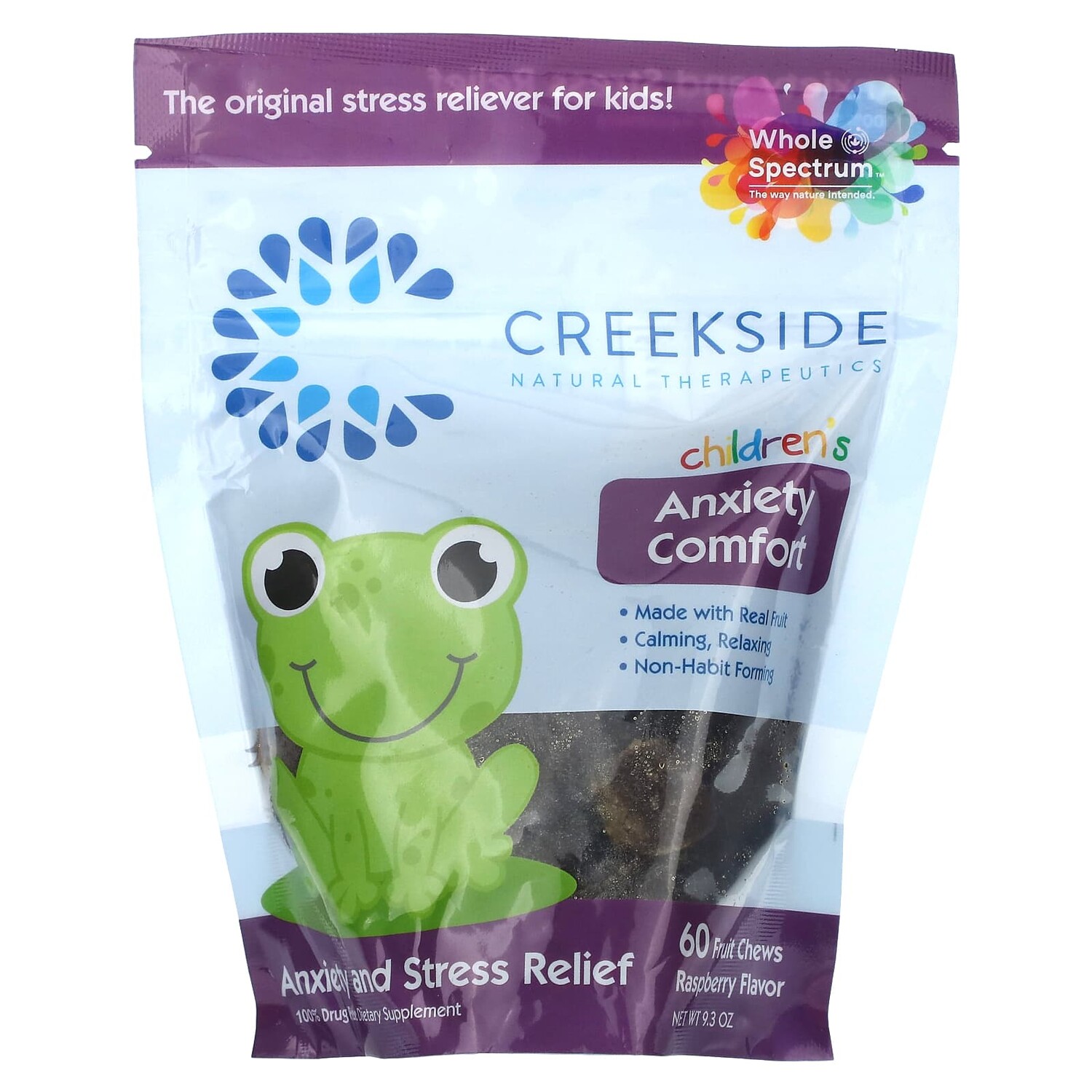 

Children's Anxiety Comfort, малина, жевательные таблетки с 60 фруктами, Creekside Natural Therapeutics