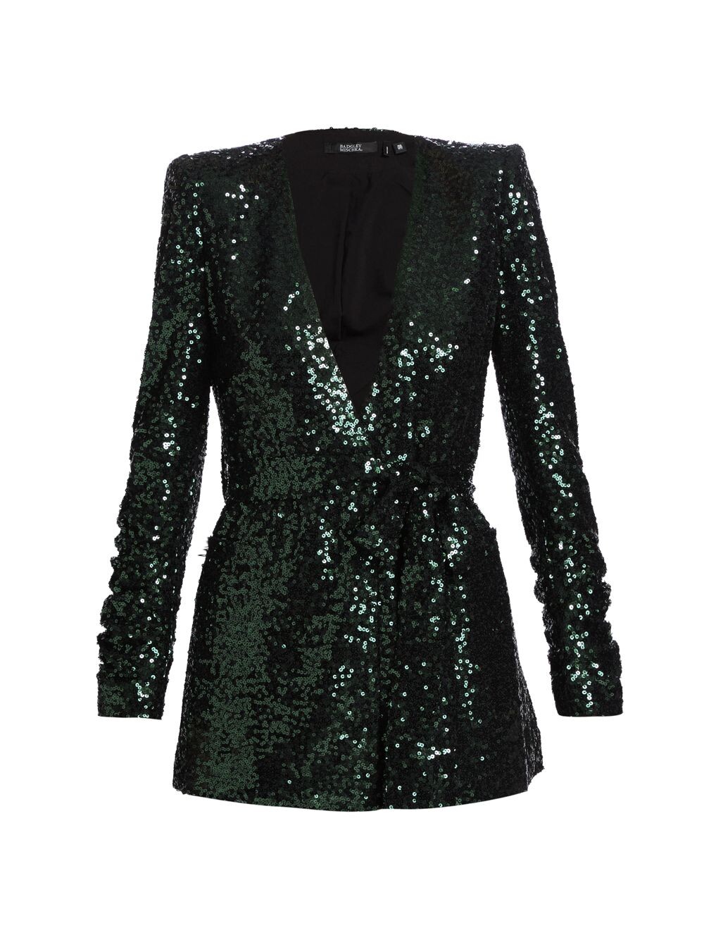 

Жакет с вышивкой пайетками и поясом Badgley Mischka