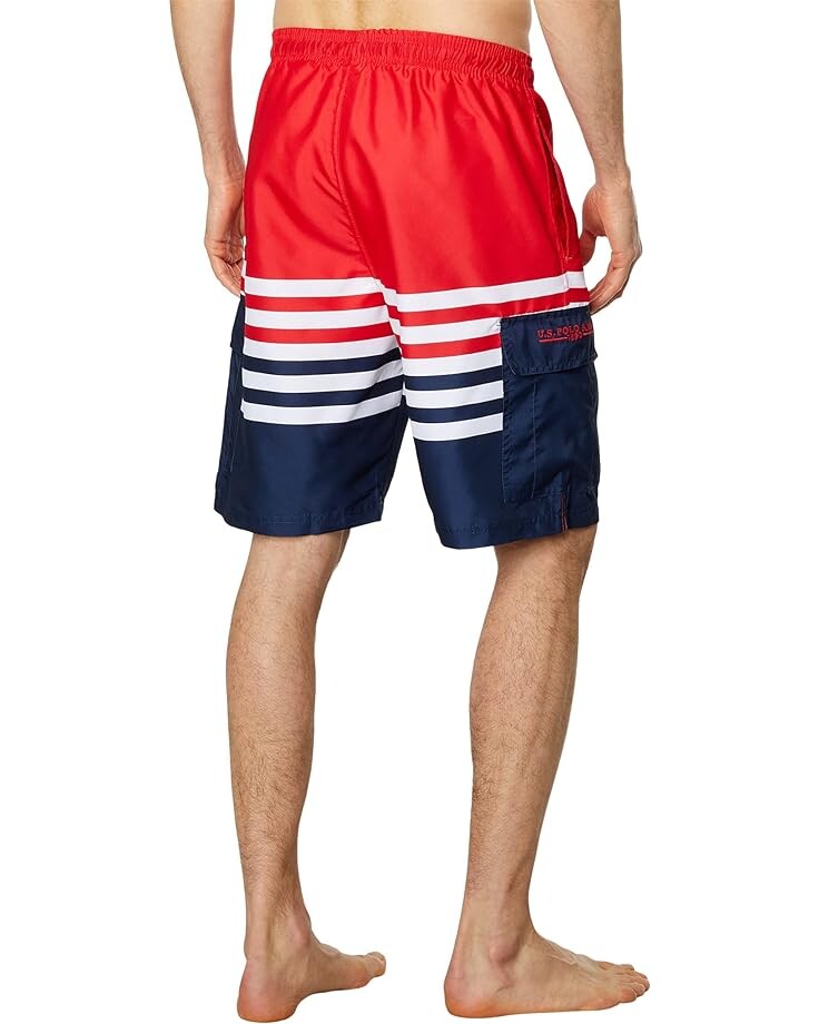 

Шорты для плавания U.S. POLO ASSN. Stripe Color-Block Cargo Swim Shorts, цвет Engine Red