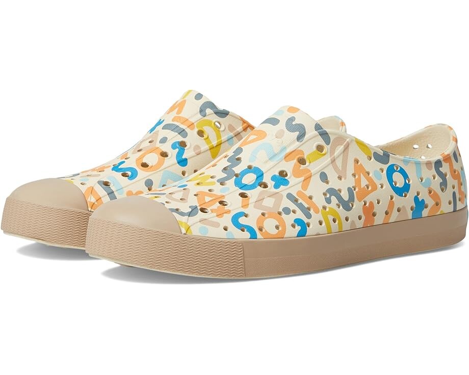 

Кроссовки Native Shoes Jefferson Sugarlite Print, цвет Bone White/Flax Tan/Apricot Resting Squiggle