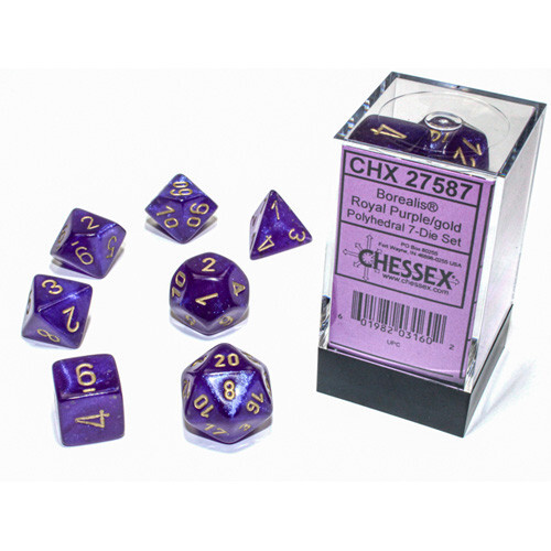 

Аксессуары Chessex Chessex Dice Set: Borealis Luminary Royal Purple/Gold (7)