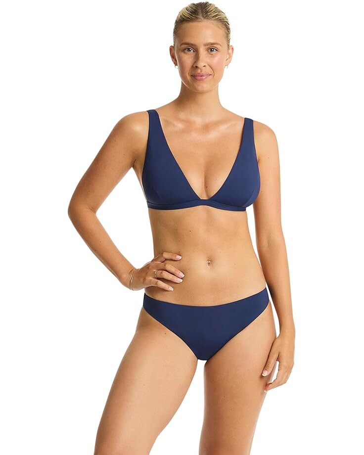 

Пляжный топ SEA LEVEL SWIM Infinity Longline Tri Top, индиго