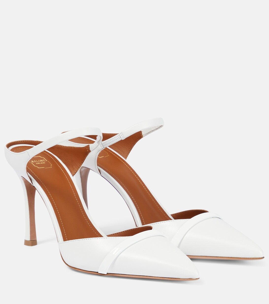 

Кожаные мюли Uma 90 Malone Souliers, белый