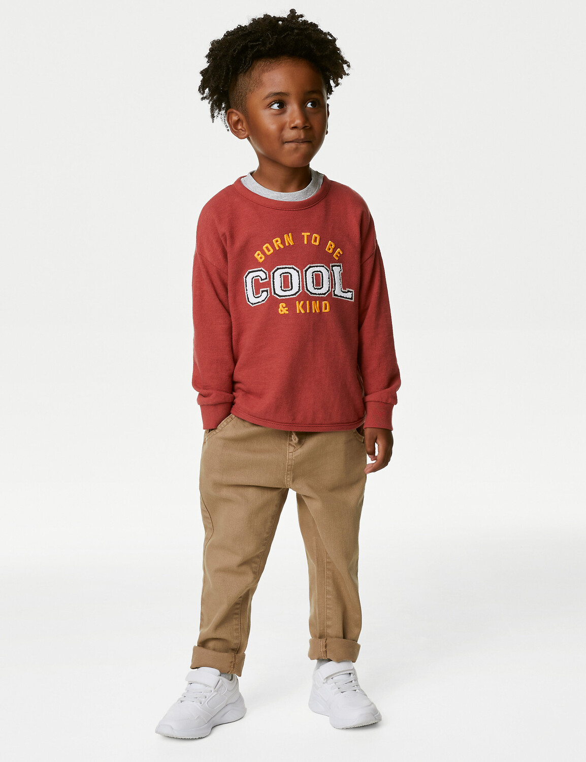 

Брюки свободного кроя с высоким содержанием хлопка (2–8 лет) Marks & Spencer
